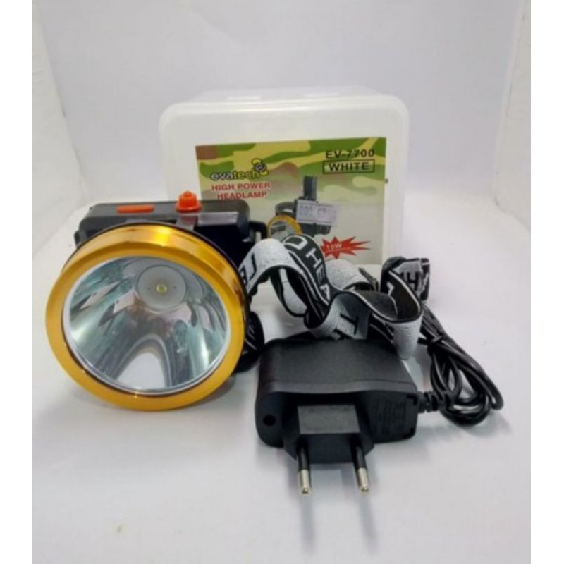 Senter Kepala Head lamp Evatech EV-7700 LED White / Putih