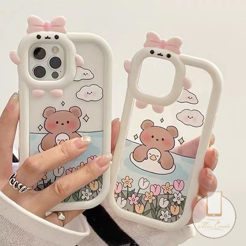 Soft Case Desain Monster Beruang Untuk OPPO A17 A16 A15 A57 A77s A16K A17K Reno 7Z 6 5F 5 4F A7 A12 A55 A96 A95 A76 A74 A9 A54 A5s A53 A5N Case Pelindung Earphone Bluetooth Airpod
