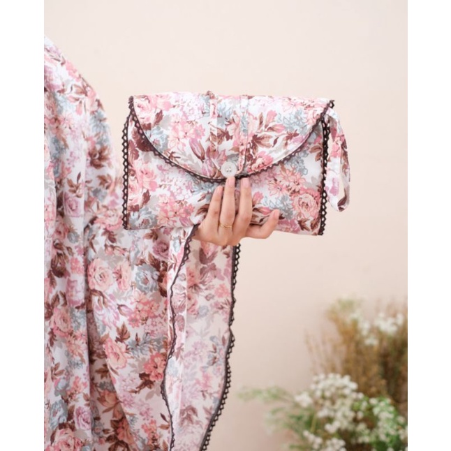 Mukena Katun Jepang Zlassica Pocket Blossom Pink