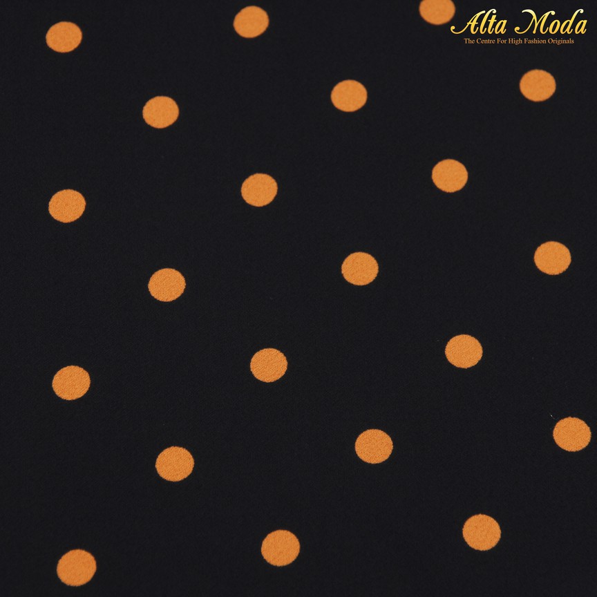 

Alta Moda Heavy Cady Stretch Zara Hitam Polkadot Orens Kecil (1M)