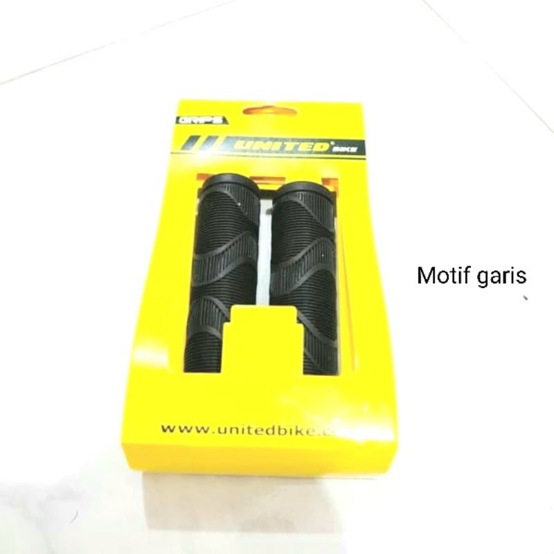 KARET STANG SEPEDA HANDGRIP SEPEDA UNITED 001 MOTIF GARIS HITAM