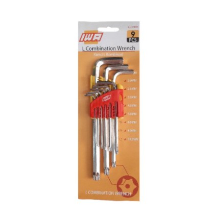 Kunci L Set Kombinasi Hex Dan Bintang Set 9 Pc  - Kunci L Combination Hex And Torx