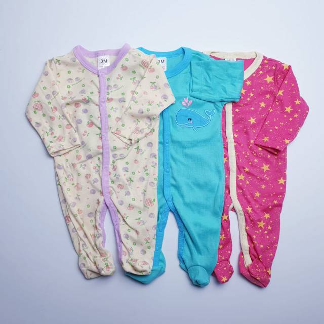 Sleepsuit 3in1 Isi 3psc atau SATUAN Ukuran 3M / 6M / 9M / 12M