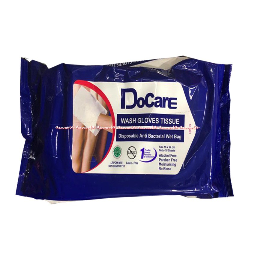 Docare Wash Gloves Tissue 18 Sheet terbuat dari bahan yang lembut Do Care