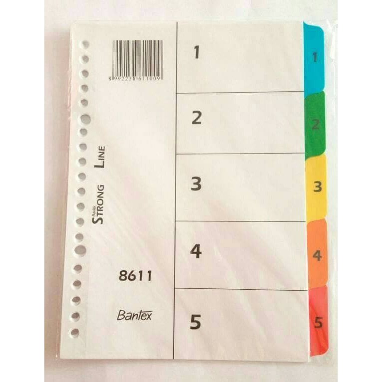 

PEMBATAS BINDER/ DIVIDER BANTEX 8611 A5 (1-5 PAGES)