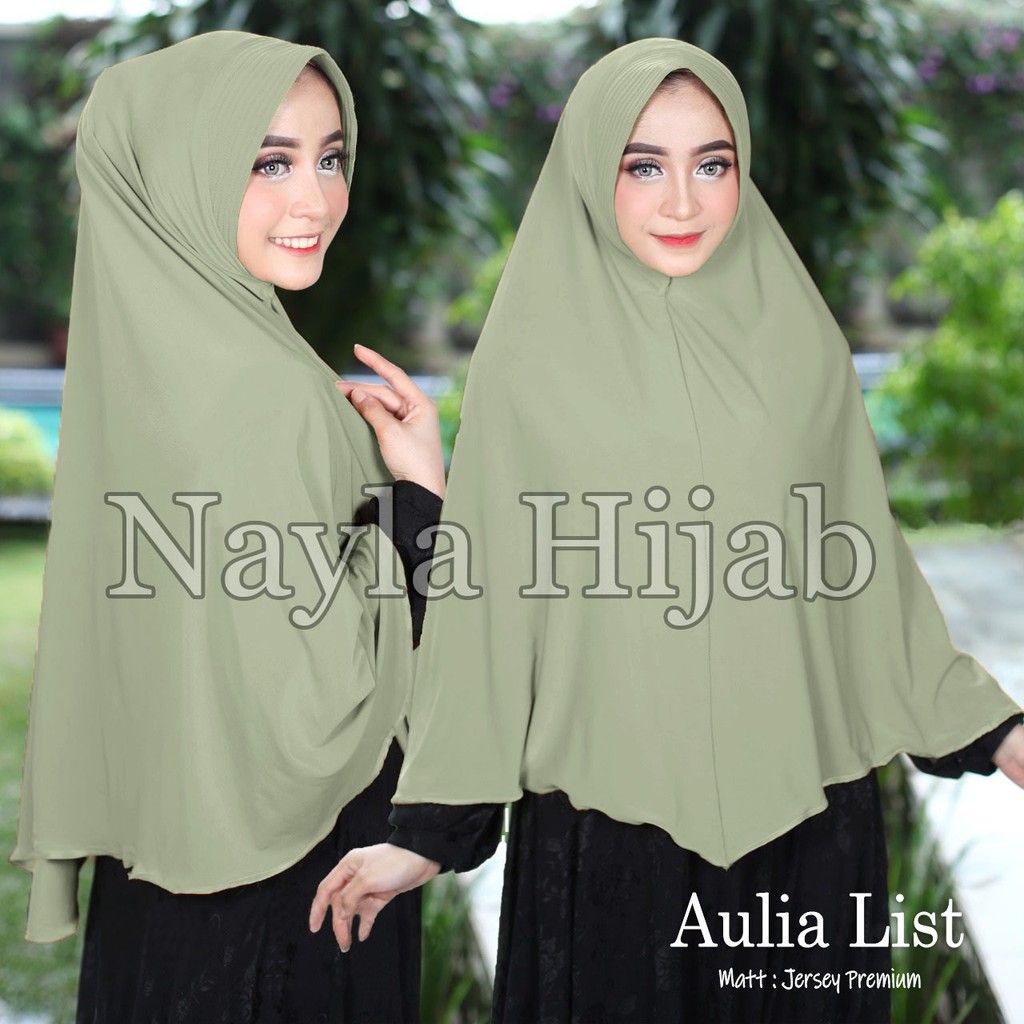 Kerudung Instan Jersey Jumbo Aulia List XL Jilbab Instan Jersey Premium Hijab Bergo Nayla Hija'b