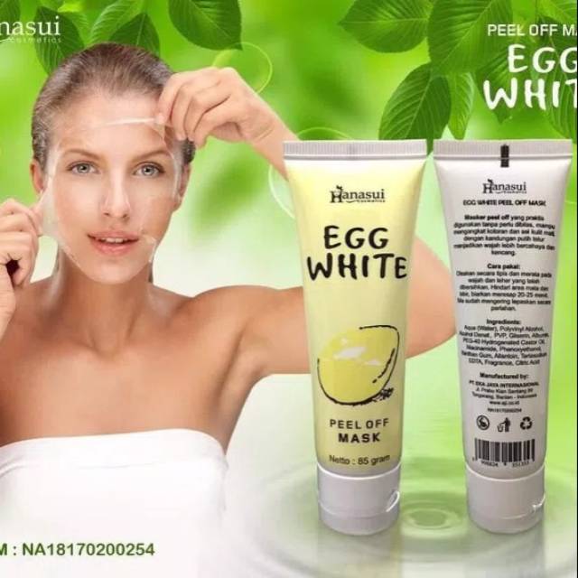Hanasui Egg White Peel Off Mask BPOM / Hanasui Egg White