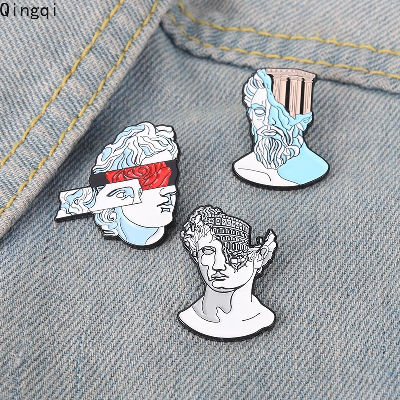 Bros Pin Enamel Desain Patung Renaissance Gaya Punk Untuk Hadiah