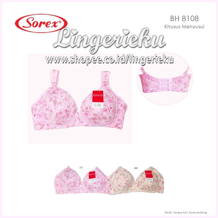 Sorex 8108 BH Bra Menyusui Maternity Bra Motif Bunga Cantik Tanpa Kawat