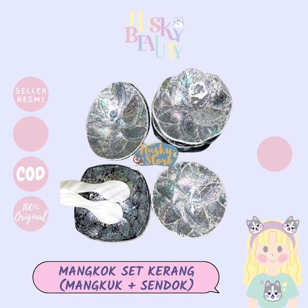 THEODDSUN alat set masker kerang cantik + sendok mangkuk kerang