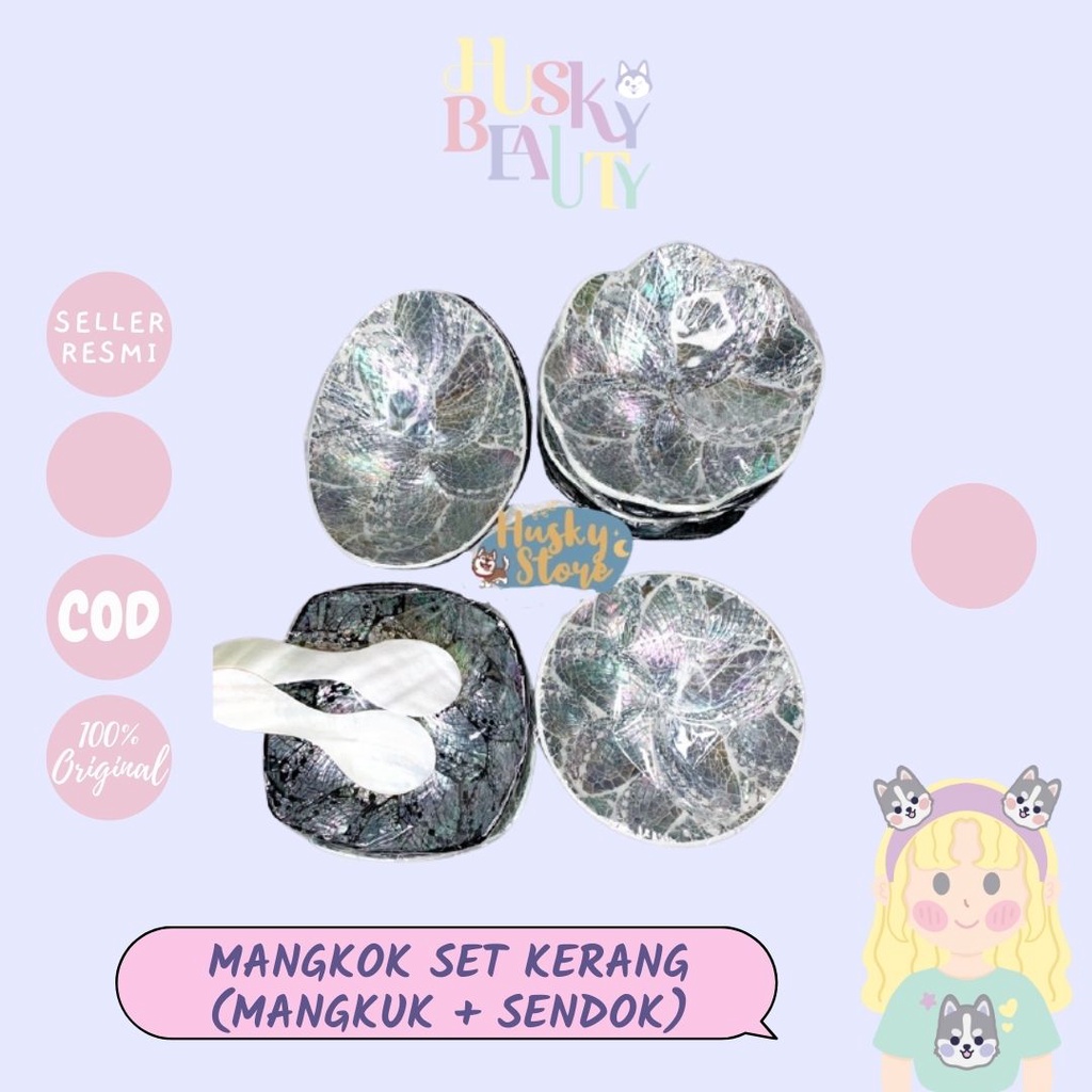 THEODDSUN alat set masker kerang cantik + sendok mangkuk kerang