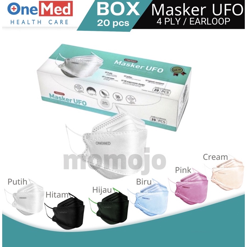 MASKER ONEMED 3D Surgical Mask Masker UFO Earloop Box isi 20 pcs