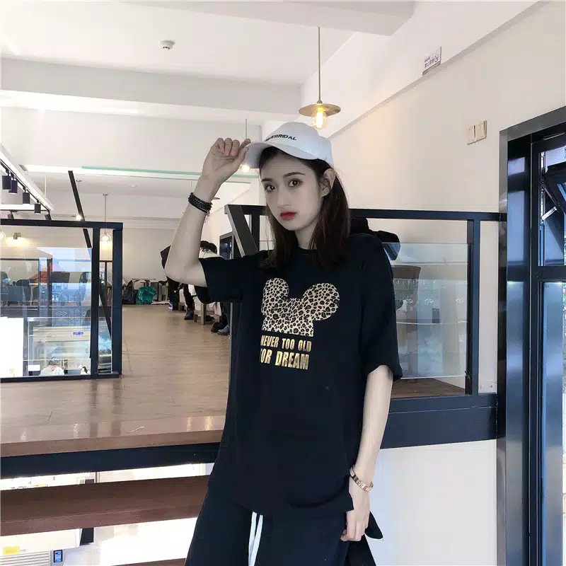 TBI Kaos Mickey To Dream T-Shirt Oversized Lisa Blackpink Loose Shirt