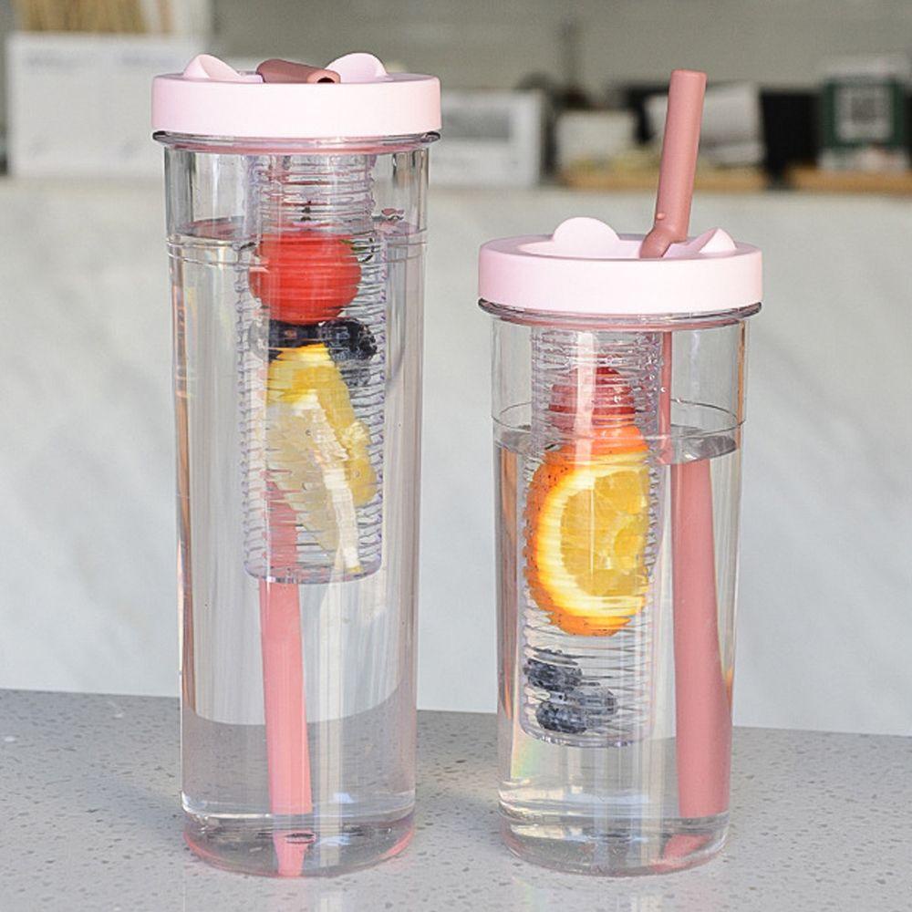 SOLIGHTER 670/800ML Straw Cup Cute Transparent Outdoor Cups Filter