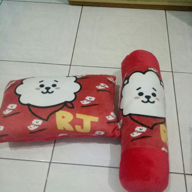 Paket Bantal Guling Rj Warna Putih Unofficial Bts Bt21 Kpop