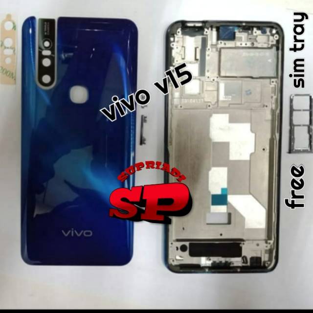 HOUSING FULL SET VIVO V15 FRAME LCD BACK DOOR BAZEL TATAKAN LCD ORIGINAL