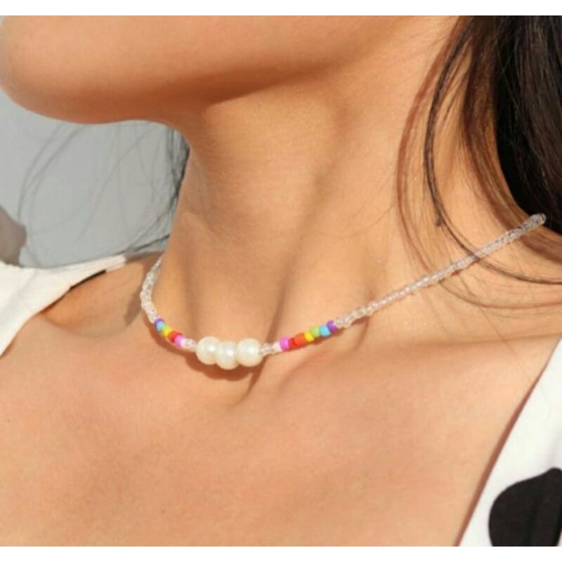 Kalung Mutiara Manik/ Kpop Idol Beads Choker Neclake / Kalung Beads Kpop/ BTS