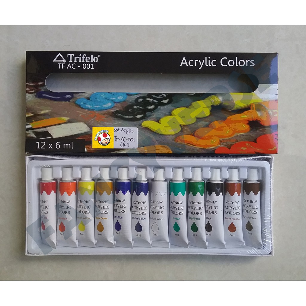 

Cat Akrilik 12 Warna Trifelo TF-AC-001 6ml / Acrylic Color