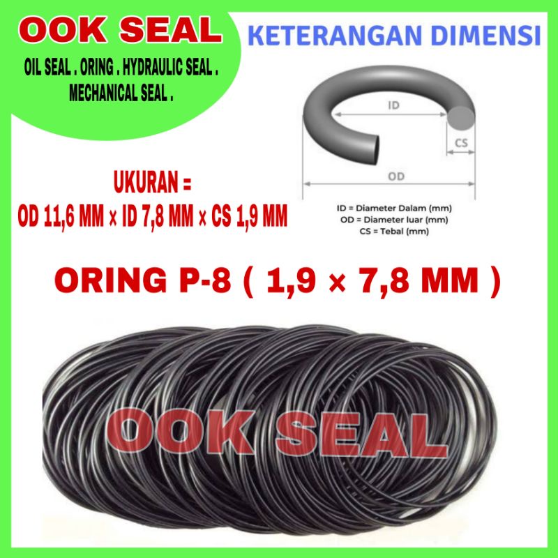 oring P8 / oring P-8 / oring P 8 / P8 / P-8 / seal P8 / Seal P-8 / Oring 1,9 x 7,8 mm / Oring 1.9 x 