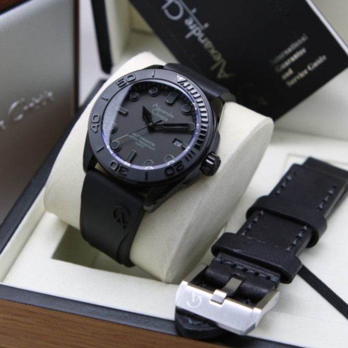 Jam Tangan Alexandre Christie AC 3042 / AC3042 Automatic Full Black Original