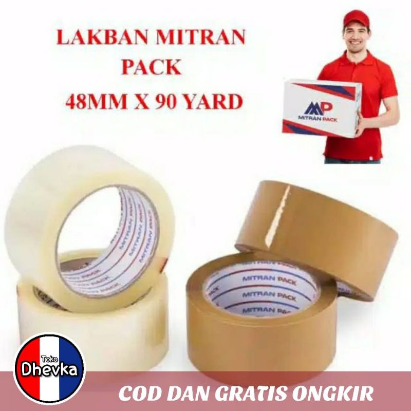 

1Pcs Lakban Mitran Pack Bening dan Coklat Ukuran 48mm x 90 Yard