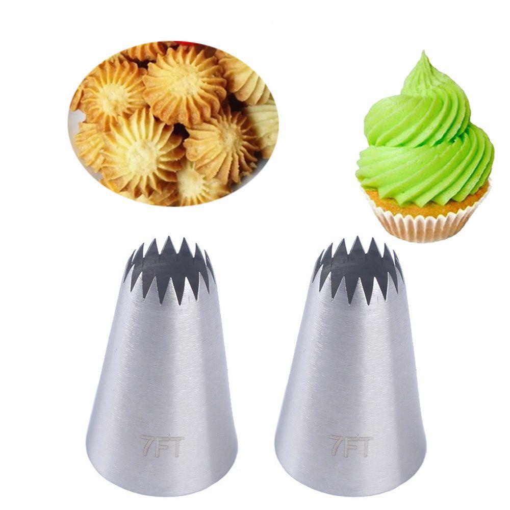 Solighter/korek Api/SOLIGHTER #7ft Icing Piping Nozzle Bakeware Bakery Cookie Pastry Tips Alat Es Krim Stainless Steel