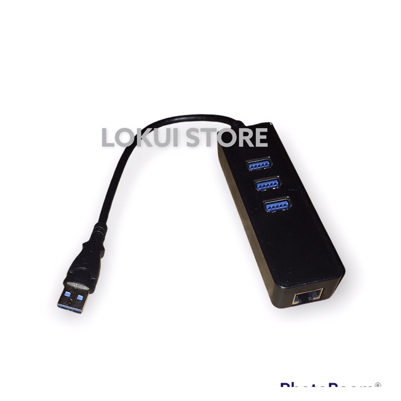 USB 3.0 To HUB 3 Port With Lan Gigabit Ethernet Adapter Converter - High Speed