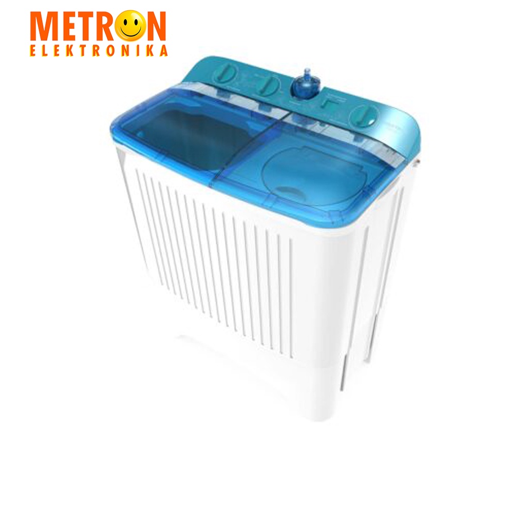 POLYTRON PWM 9572 B BIRU MESIN CUCI SEMI AUTO 9,5 KG MAGIC POUCH HIJAB WATER FILTER / PWM9572B