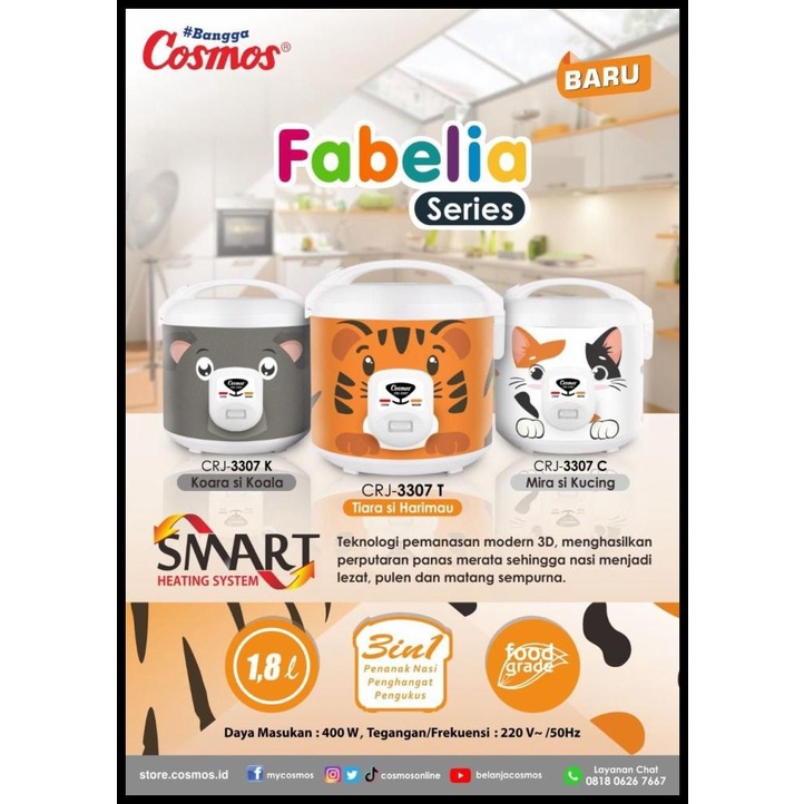 Cosmos Penanak Nasi Crj-3307 Magic Com 1.8L Crj3307 / Crj 3307 Fabelia