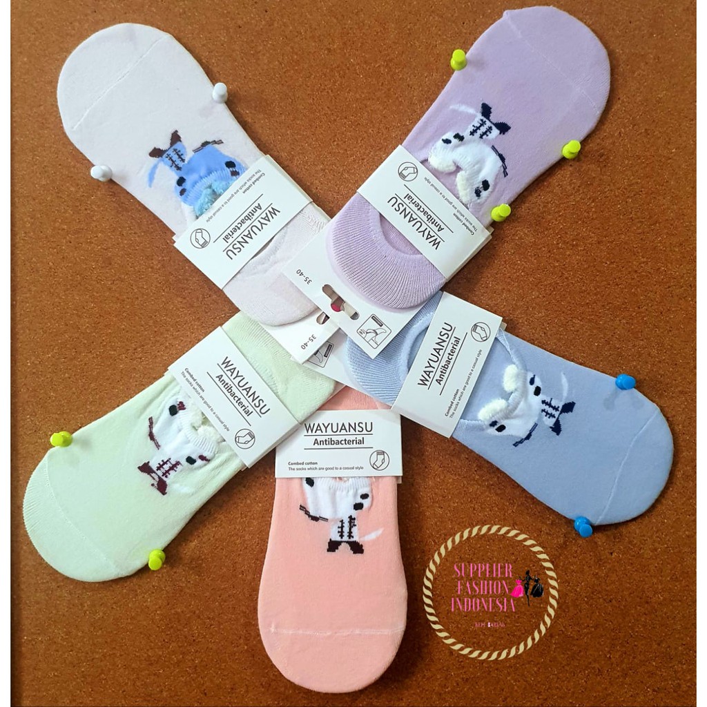 Kaos Kaki Korea Pendek Ankle Motif Lucu Timbul Import Premium - Real Pict