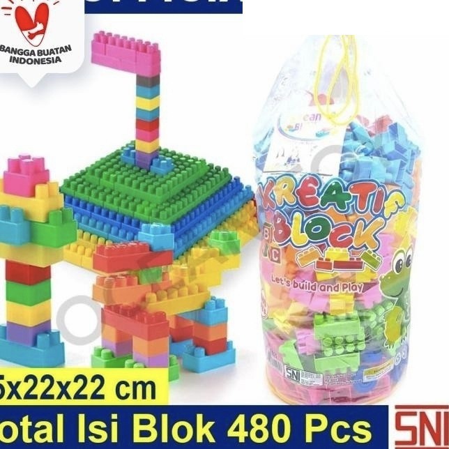 BLOCK KREATIF ISI 480 PCS / OCT9105