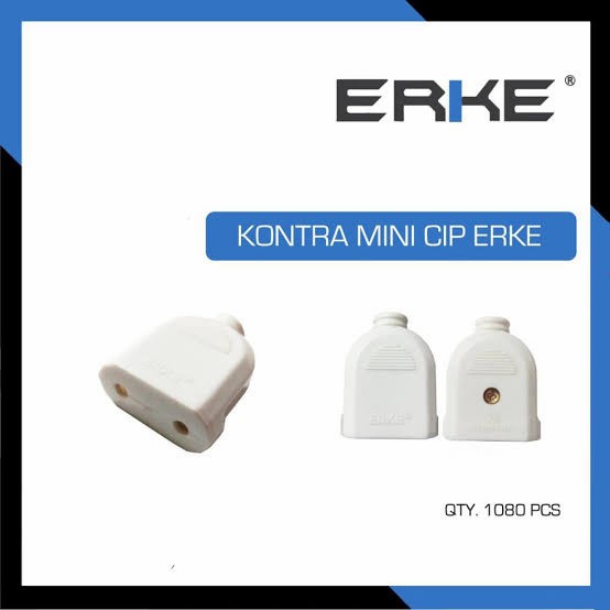 KONTRA STEKER GEPENG ERKE / CONTRA MINI CIP COLOKAN ST-380 PUTIH