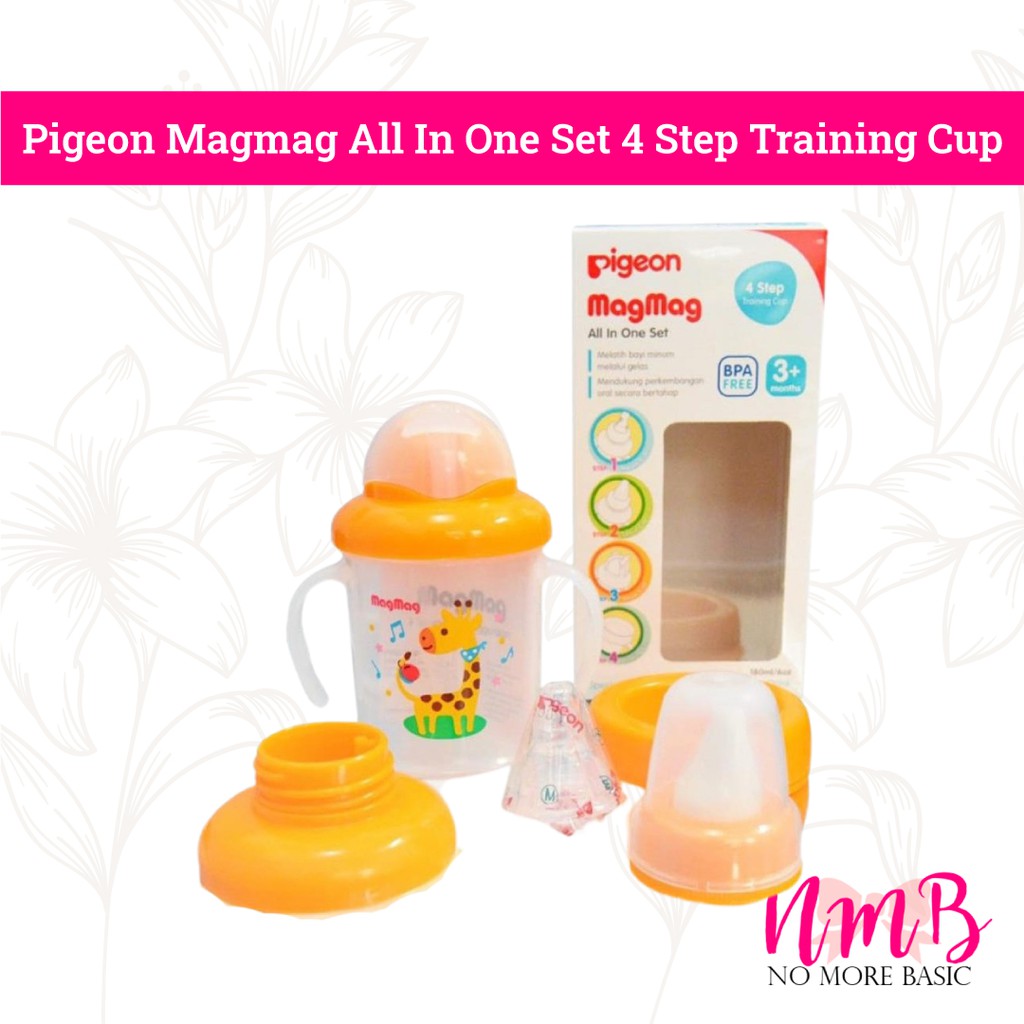 Pigeon Mag Mag All In One Set Training Cup Step 4 Feeding Set Peralatan Makan Minum Bayi