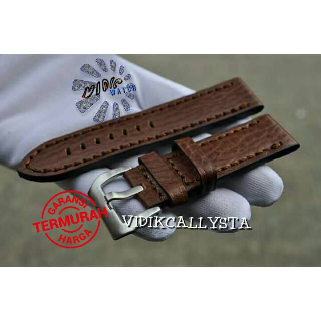 TALI JAM KULIT UNIVERSAL 22 24 MM COKLAT TUA PREMIUM QUALITY LIMITED EDITION