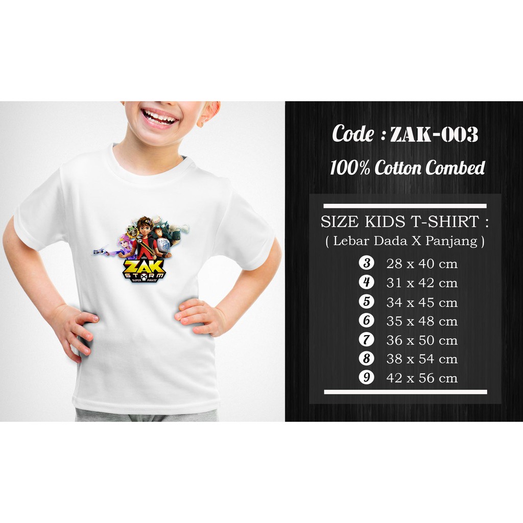 [FREE NAMA !!] Kaos Anak &amp; Family Zak Storm 100% COTTON PREMIUM