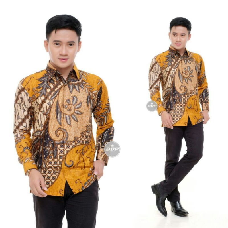 [BISA COD] Kemeja Batik Pria Lengan Panjang Baju Batik Reguler New Arrival