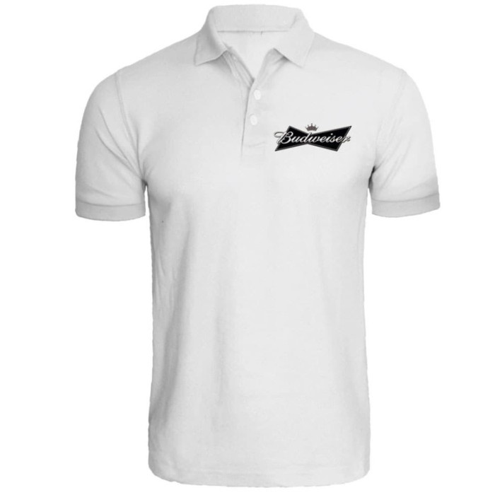 KAOS POLO SHIRT BAJU KERAH DISTRO BUDWEISER POLOS CUSTOM INDONESIA KUALITAS BERKELAS