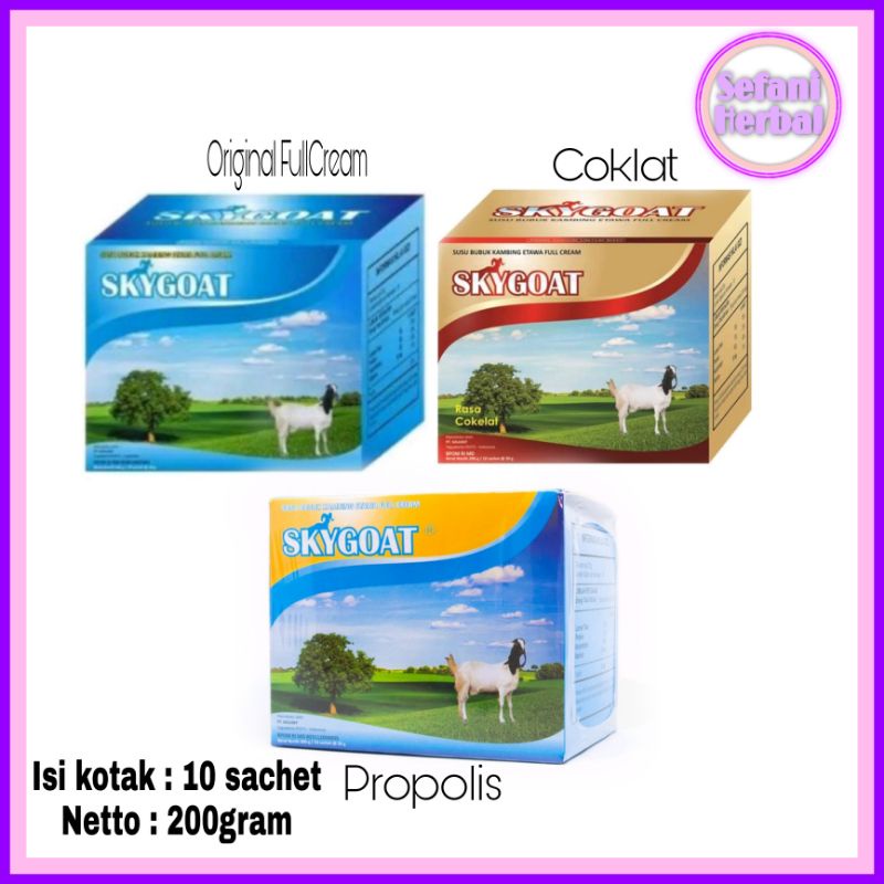

Susu Kambing Etawa Murni Susu Skygoat Rasa Original, Coklat dan Propolis