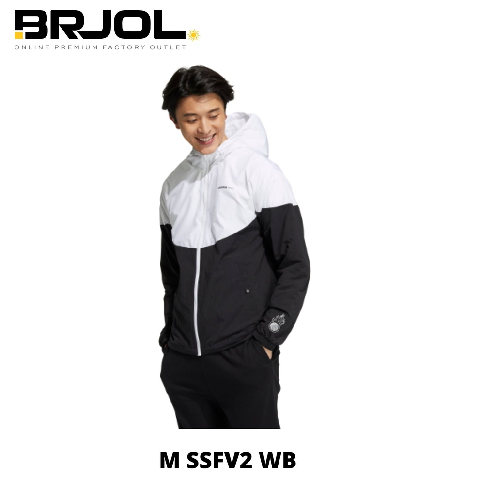 JAKET SPORT TRACK LARI PRIA ORIGINAL ADIDAS H08834 M SSFV2 WHITE BLACK