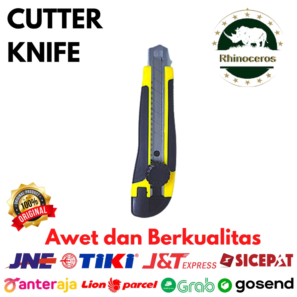 Cutter Knife Pisau Cutter Besar Pisau Pemotong Kertas Gagang Karet