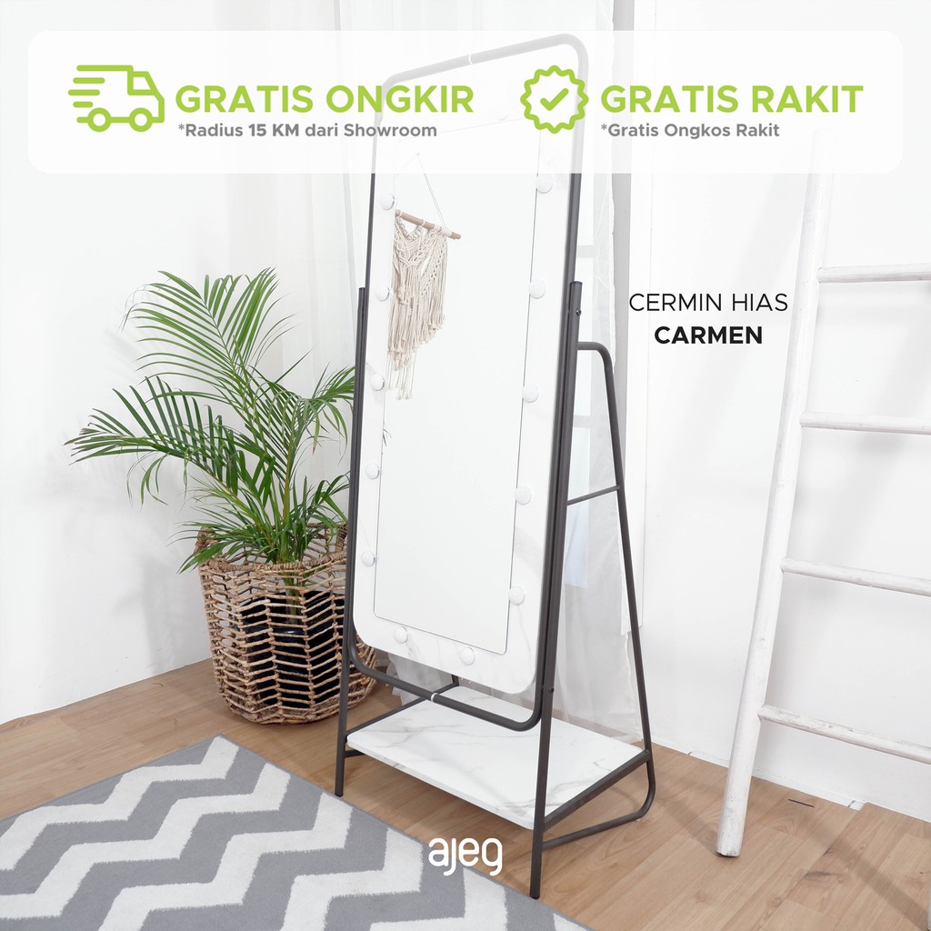 Standing Mirror Carmen (dengan Lampu LED)