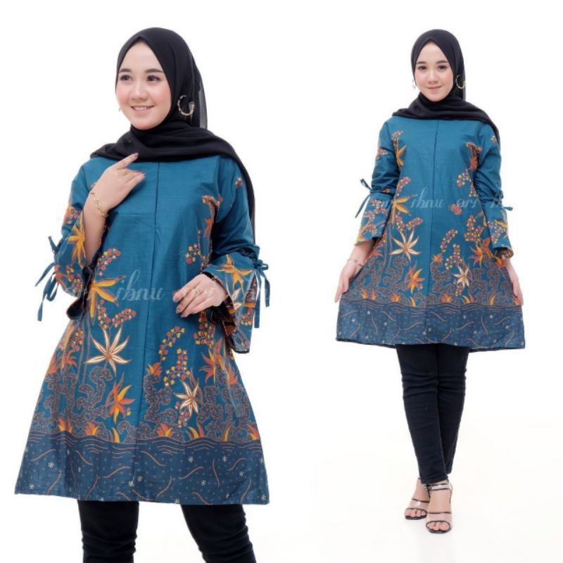 TUNIK BATIK CIBULAN BAJU KANTOR ELEGAN ATASAN BATIK WANITA