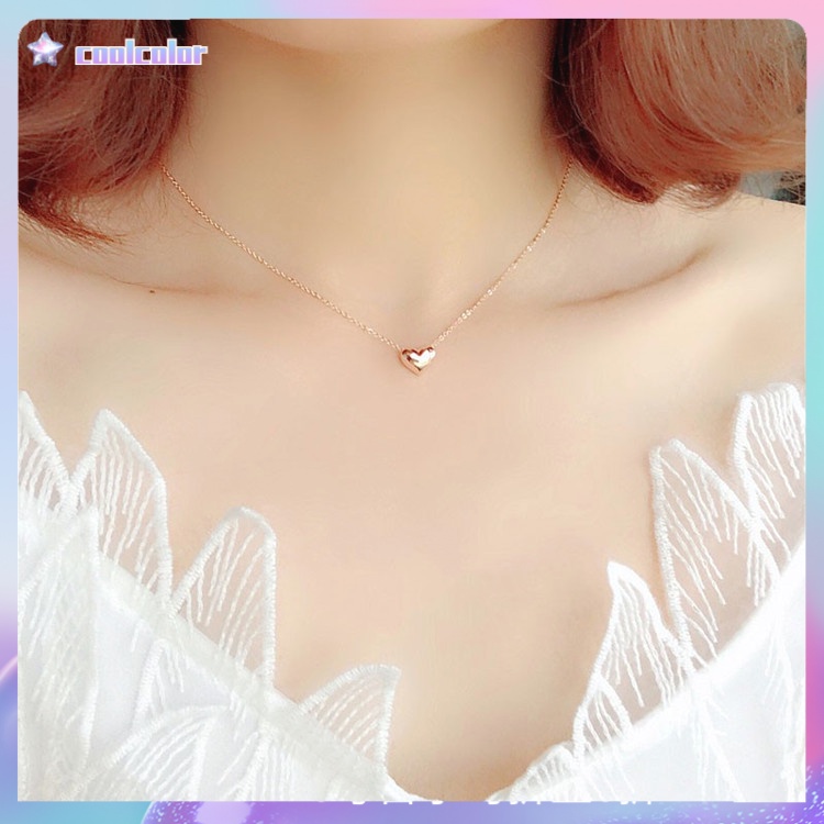 【Ready Stock】Kalung emass wanita Love Rantai Bentuk Hati Dengan Liontin Bentuk Hati Valentine sederhana 2023 terbaru fashion murah COD