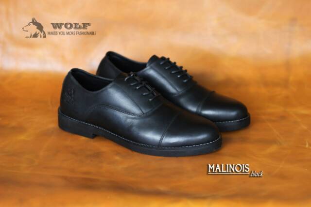 WOLF MALINOIS SEPATU FORMAL FULL KULIT ASLI (KULIT SAPI) WOLF MALINOIS ORIGINAL OXFORD PANTOFEL KEREN