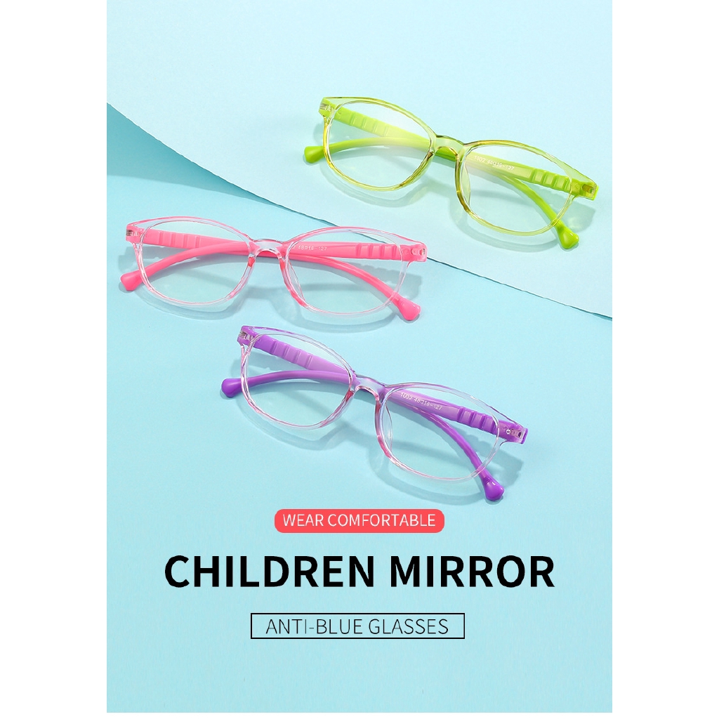 (YUZHU) COD Flexible Frame Kacamata Anti Radiasi Anak Candy Color Clear Frame Kacamata Kids Eyeglasses