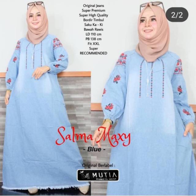 Gamis jeans bordir