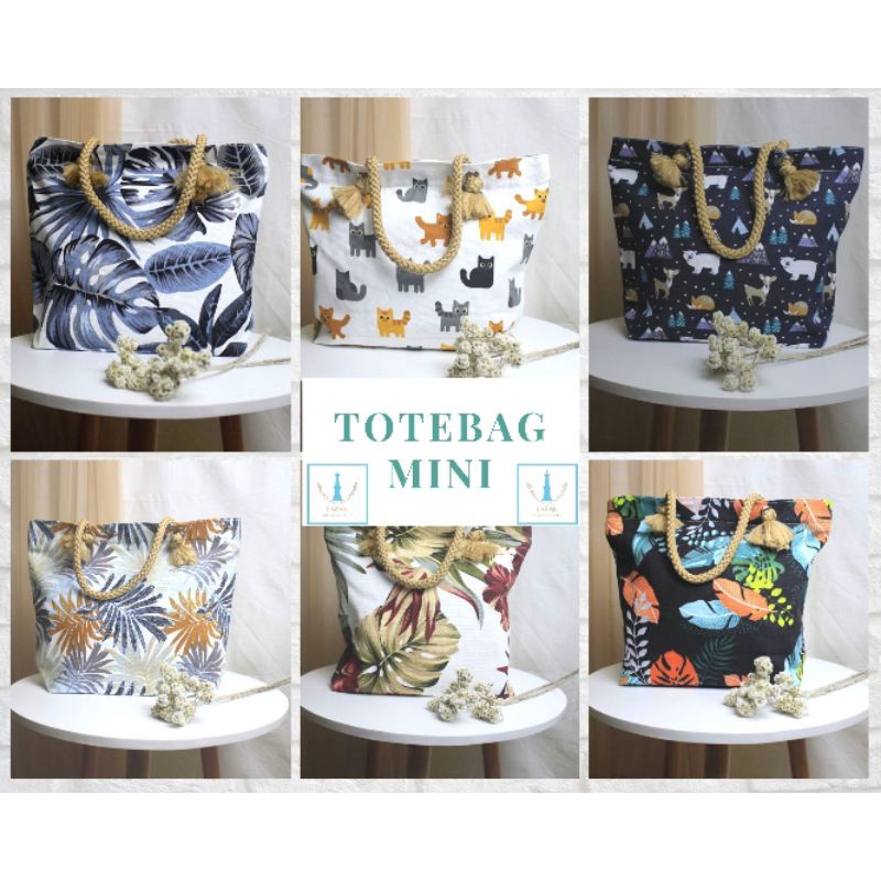 Tas Kanvas Sumbu Mini / Totebag Kanvas Sumbu Mini / Tas Jinjing MukenaTotebag Kanvas Resleting Premi