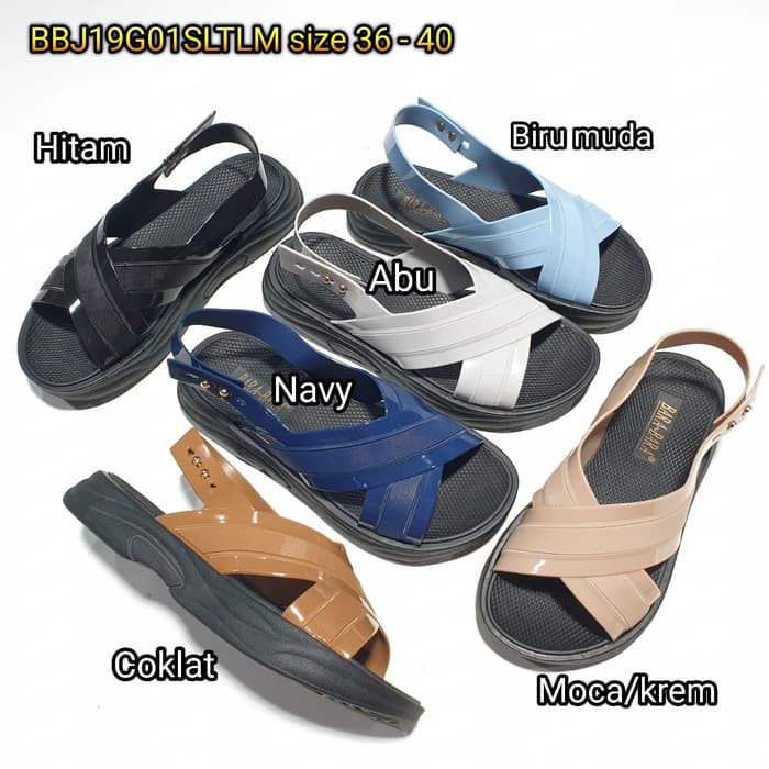 jelly sandal tali barabara sendal karet import bara bara cewek BBJ19G01SLTLM