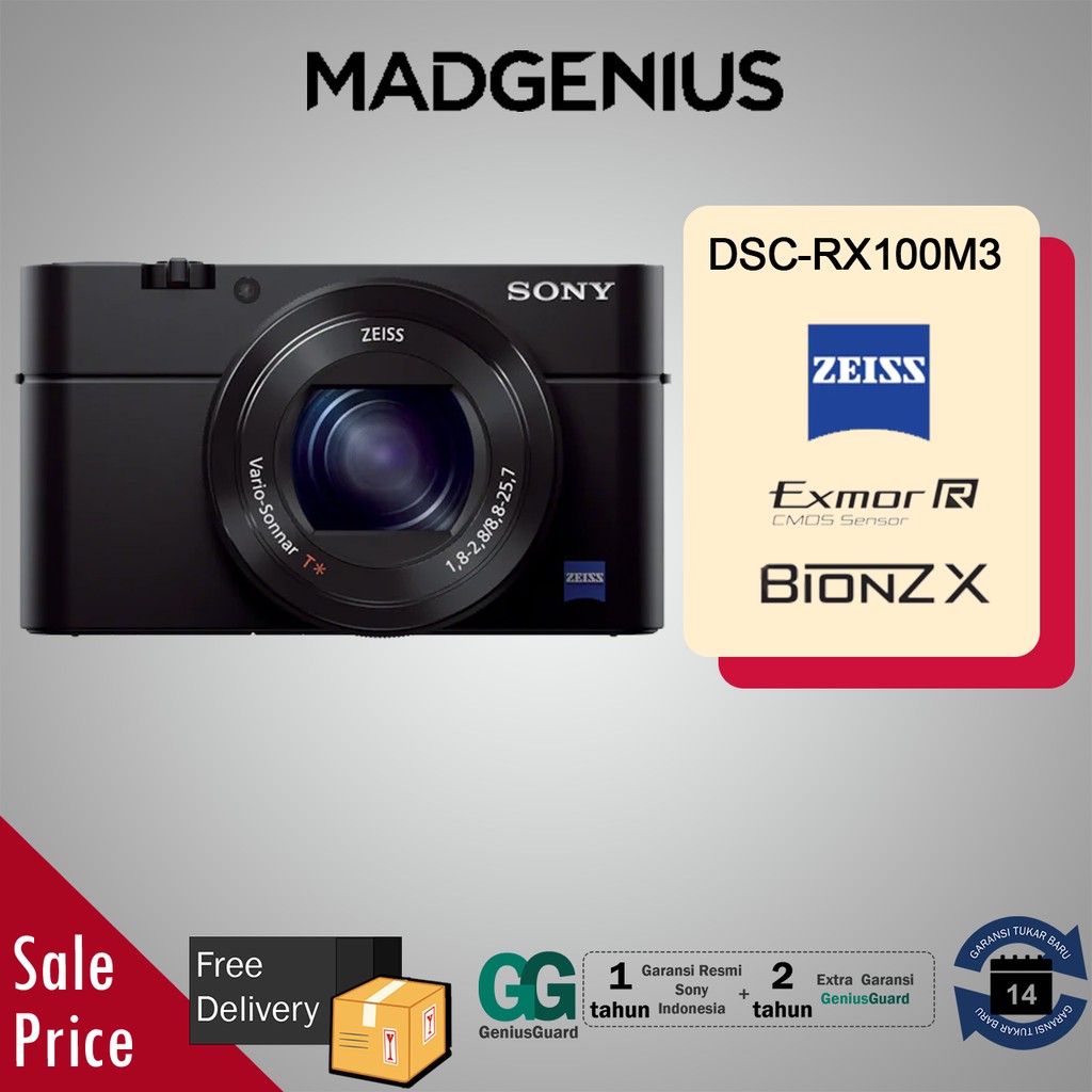 SONY Cybershot RX100 III / Sony kamera RX100 mark III / DSC-RX100M3 - Hitam, Garansi Resmi