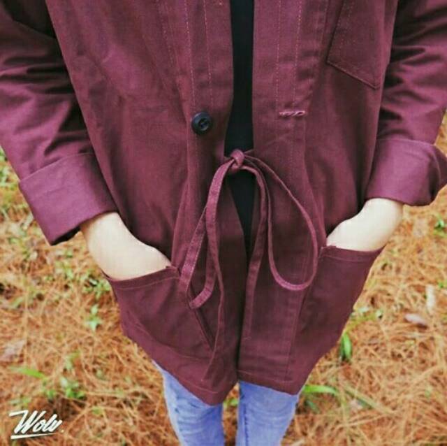 Jaket Kimono Maroon